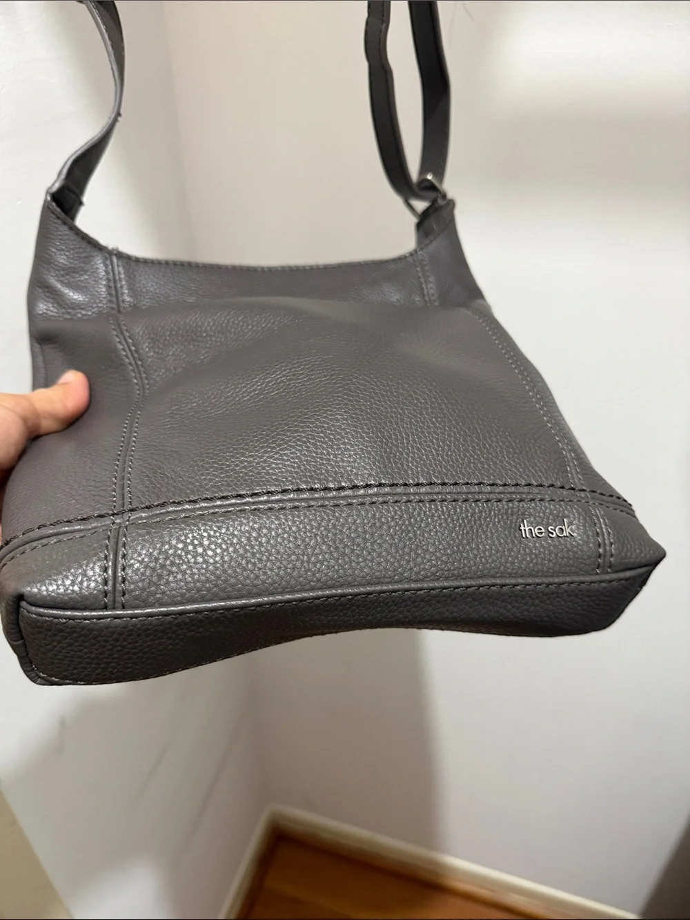 The Sak Gray Pebbled Leather Shoulder Hobo